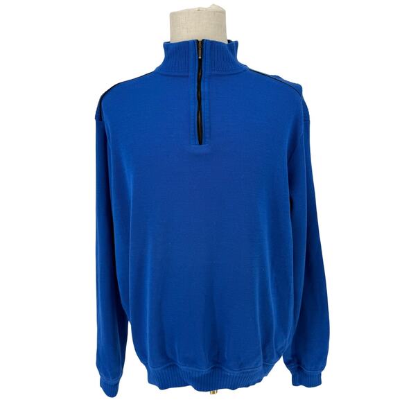 VTG 90s Men’s St Croix Royal Blue Quarter Zip Sweater XL Made in USA Ski Winter - Picture 1 of 8